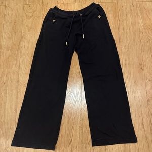 TORY BURCH Terry Cloth Drawstring Sweatpants Navy Logo Detail - Small